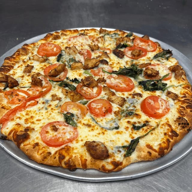 Chicken Florentine Pizza.