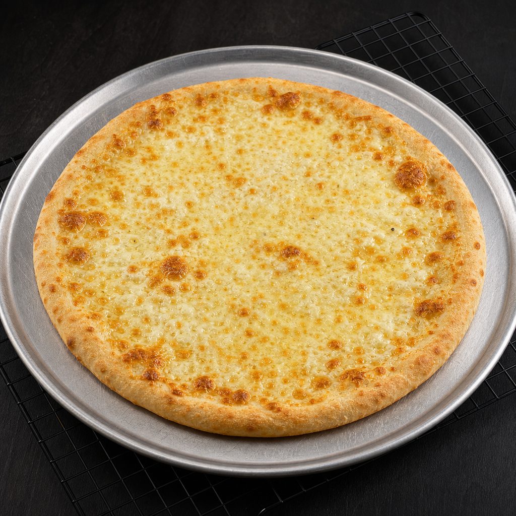Crispy Thin Cheese Pizza.