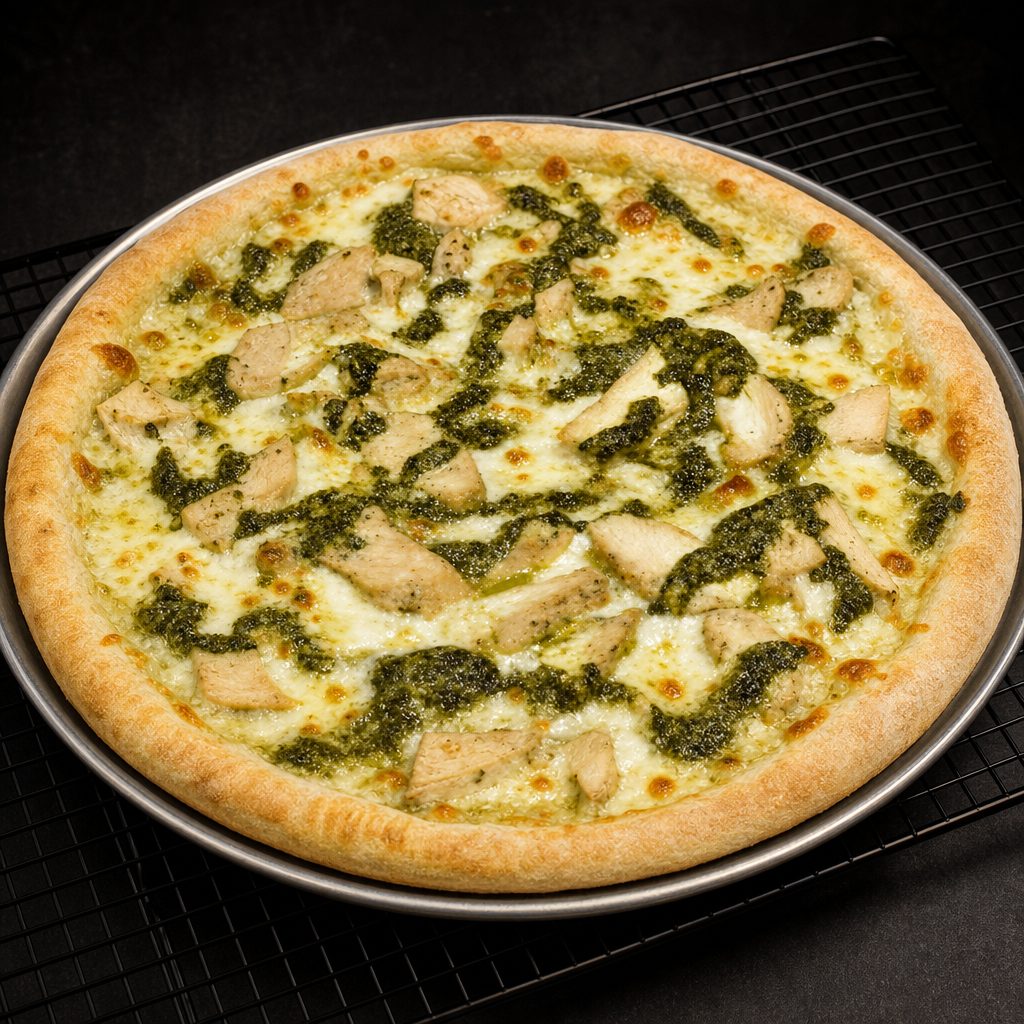 Chicken Pesto Pizza.