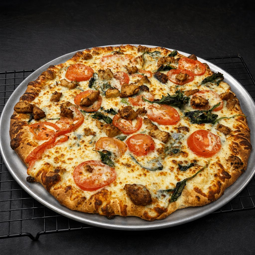 Chicken Florentine Pizza.