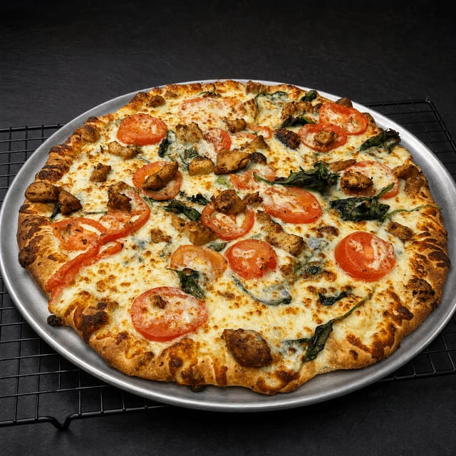 Chicken Florentine Pizza.
