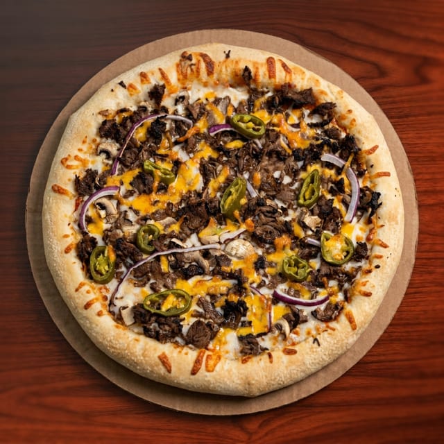 Steak & Cheese Pizza.